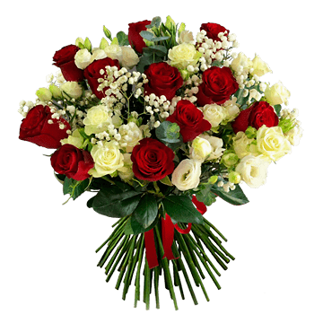 Ramo de rosas y lisianthus