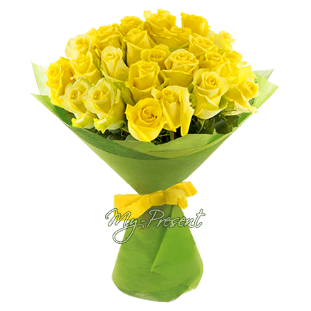 Ramo de rosas amarillas (70-80 cm.)